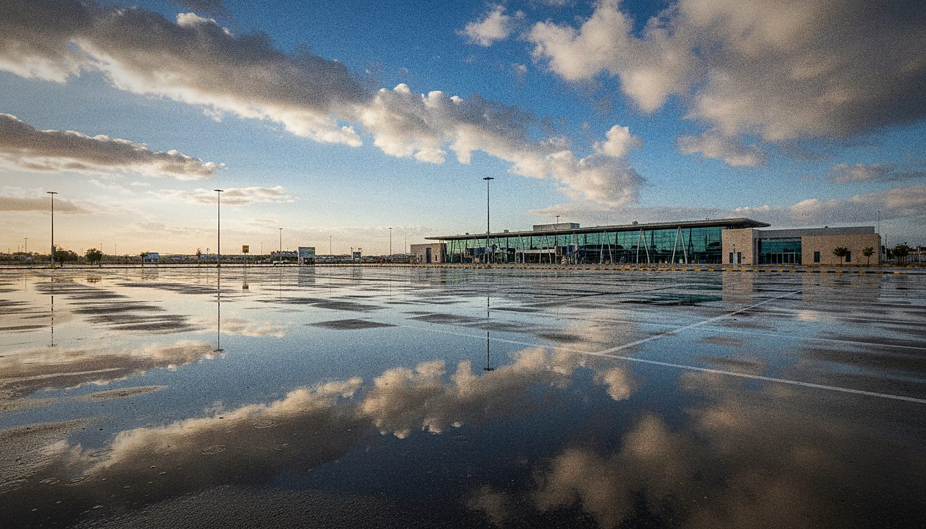 Parkplatz P1 vor dem Terminal des Flughafens Paphos